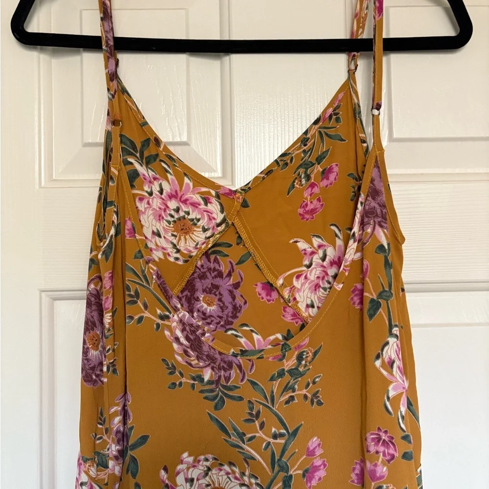 FLYNN SKYE Jeanette Slip Dress Yellow Floral Midi Small - Picture 4 of 4